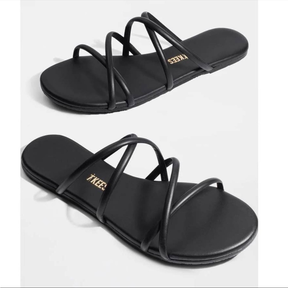 Tkees Sloane Strappy Slides Sandals Black Size 8